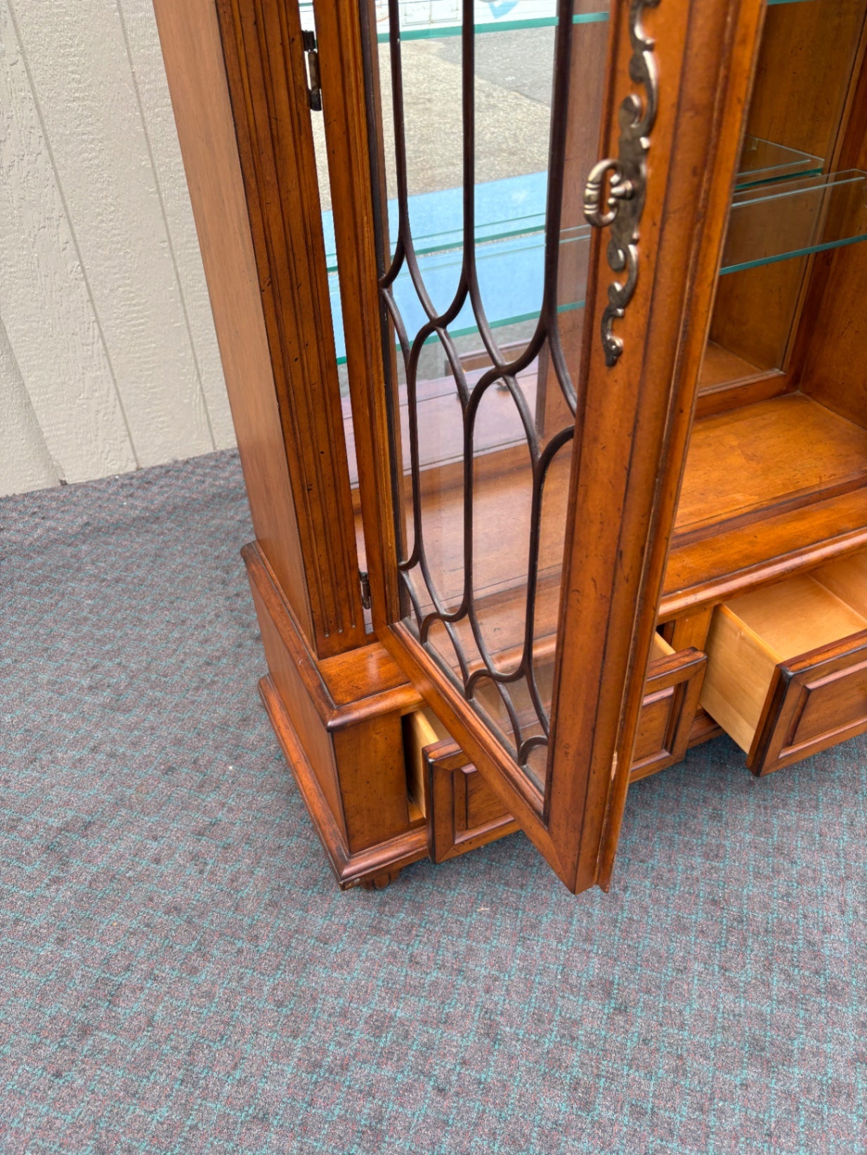67684 Tommy Bahama Glass-Front Curio Cabinet with Drawers