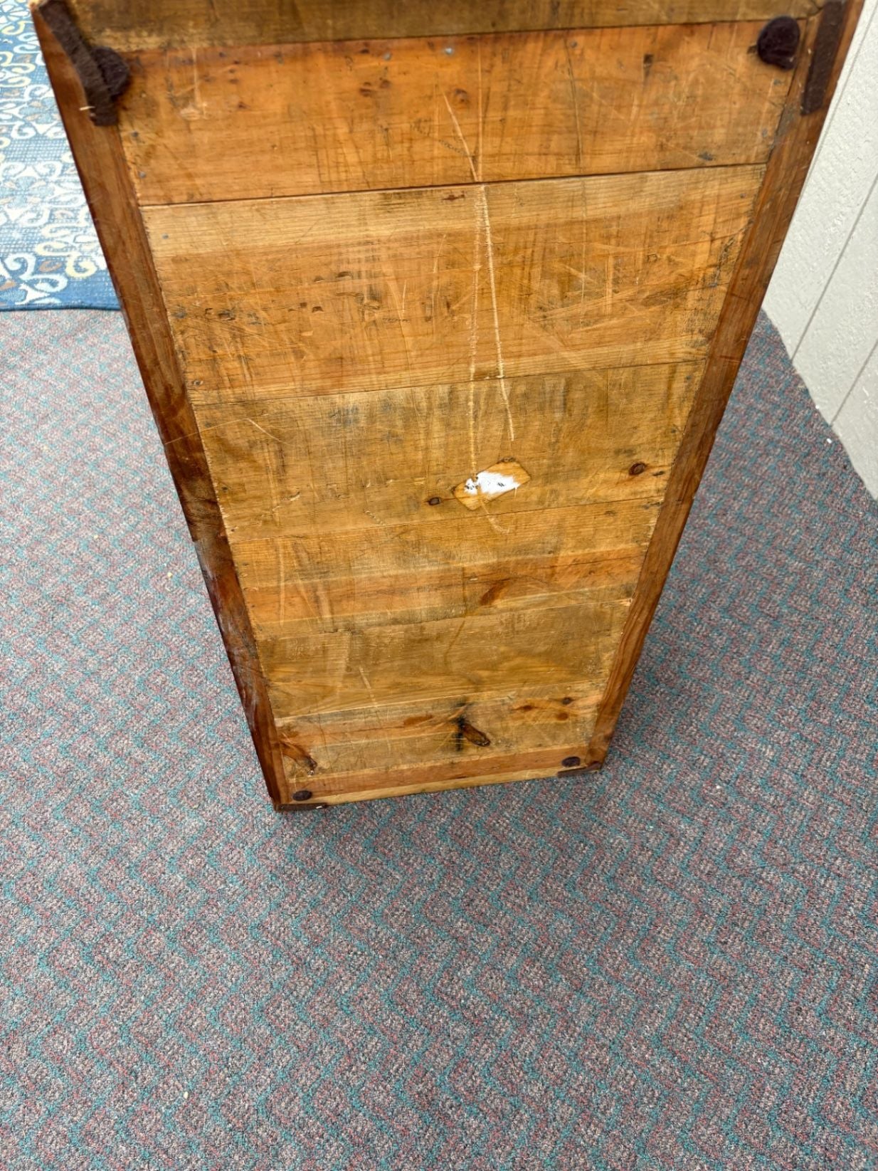67664 Rustic Pine Trunk with Iron Hardware and Natural Finish