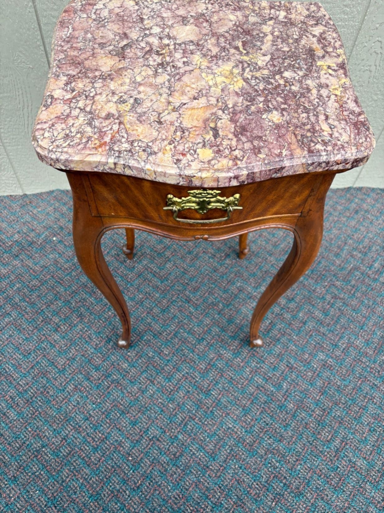 67433  Louis XV Style Marble Top Stand with Cabriole Legs