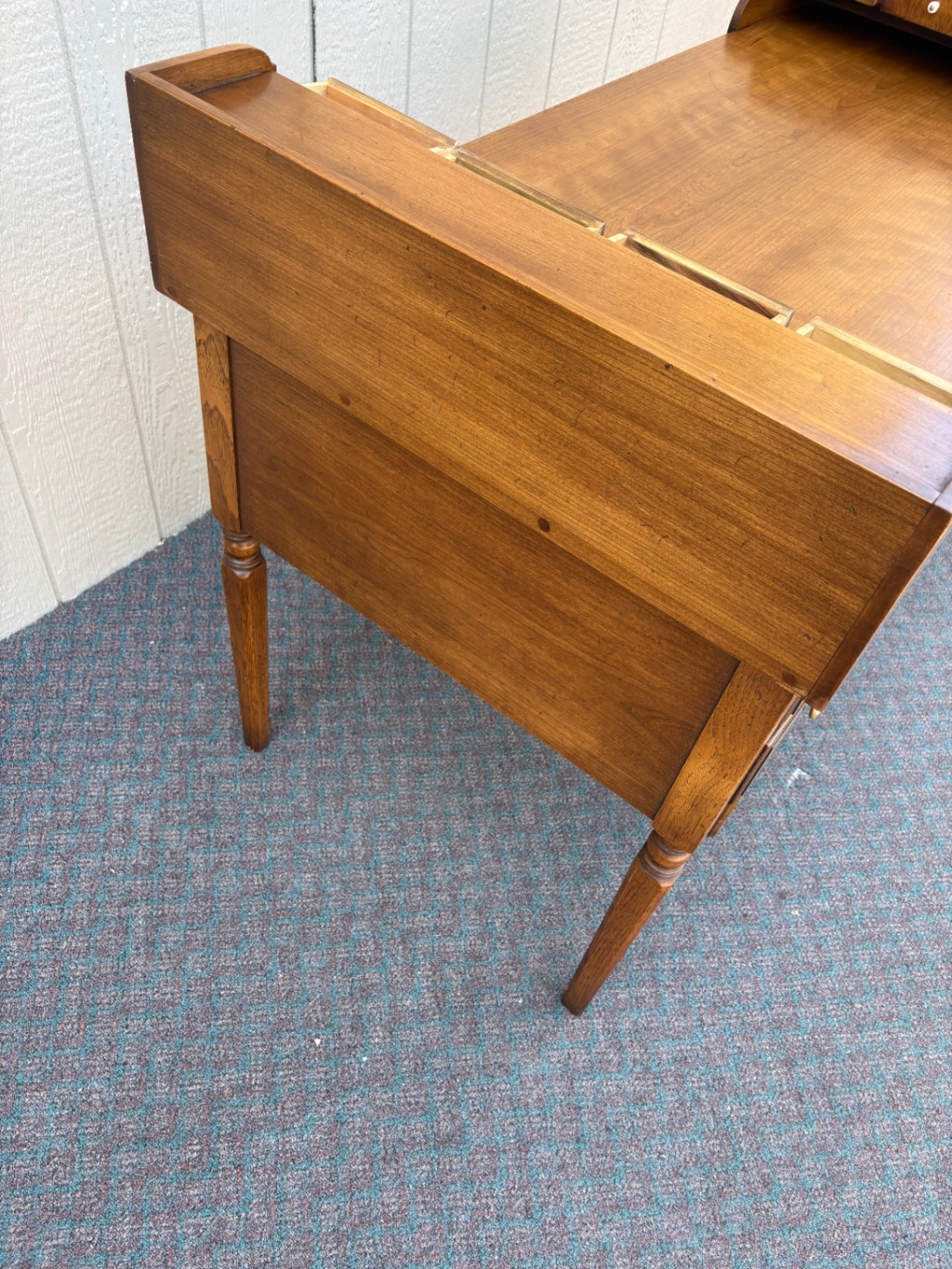 67832 Vintage Solid Cherry  Writing Desk with Drawers on sides and Brass Hardware