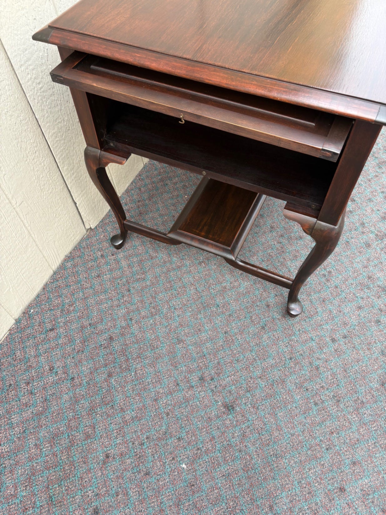 67994 RARE Vintage Auglaize Furniture Desk with Secret Side Panels, Mahogany
