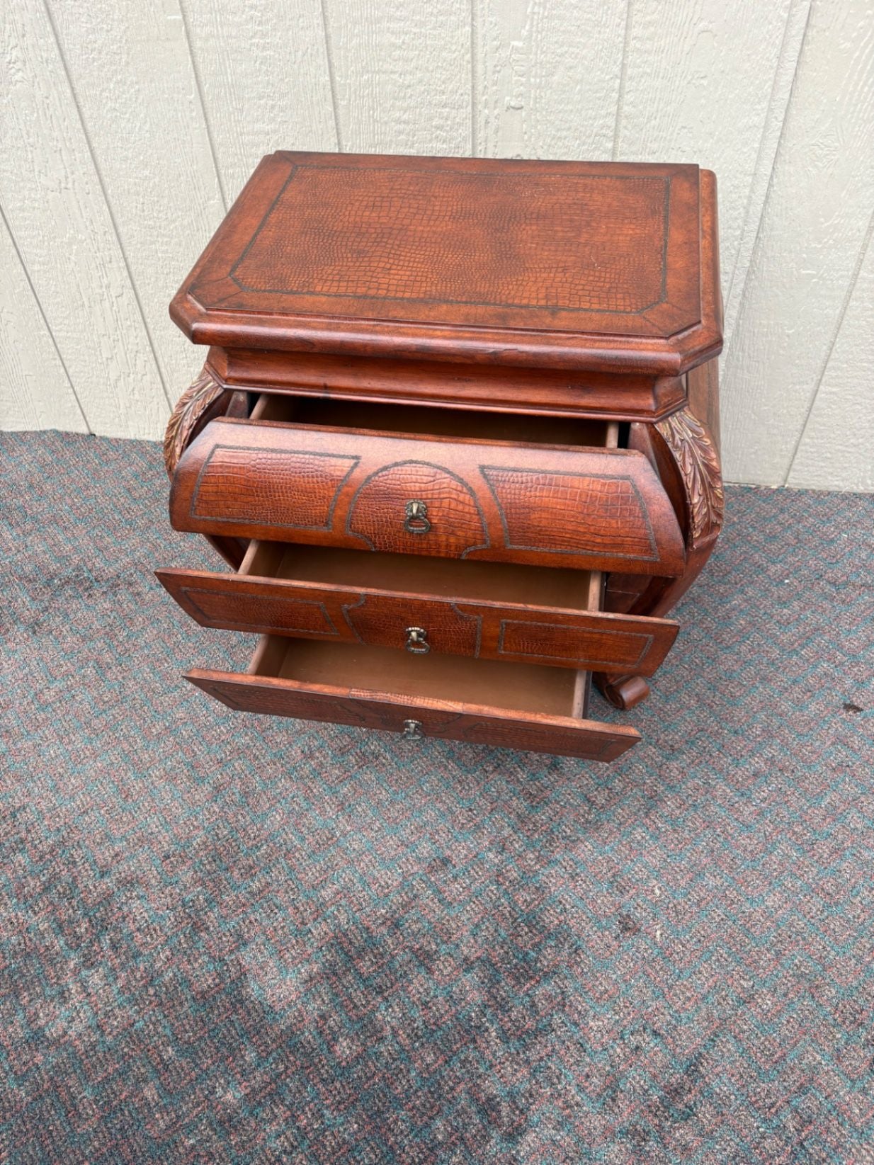67467 Magnussen Presidential Bombe Chest with Crocodile Embossing