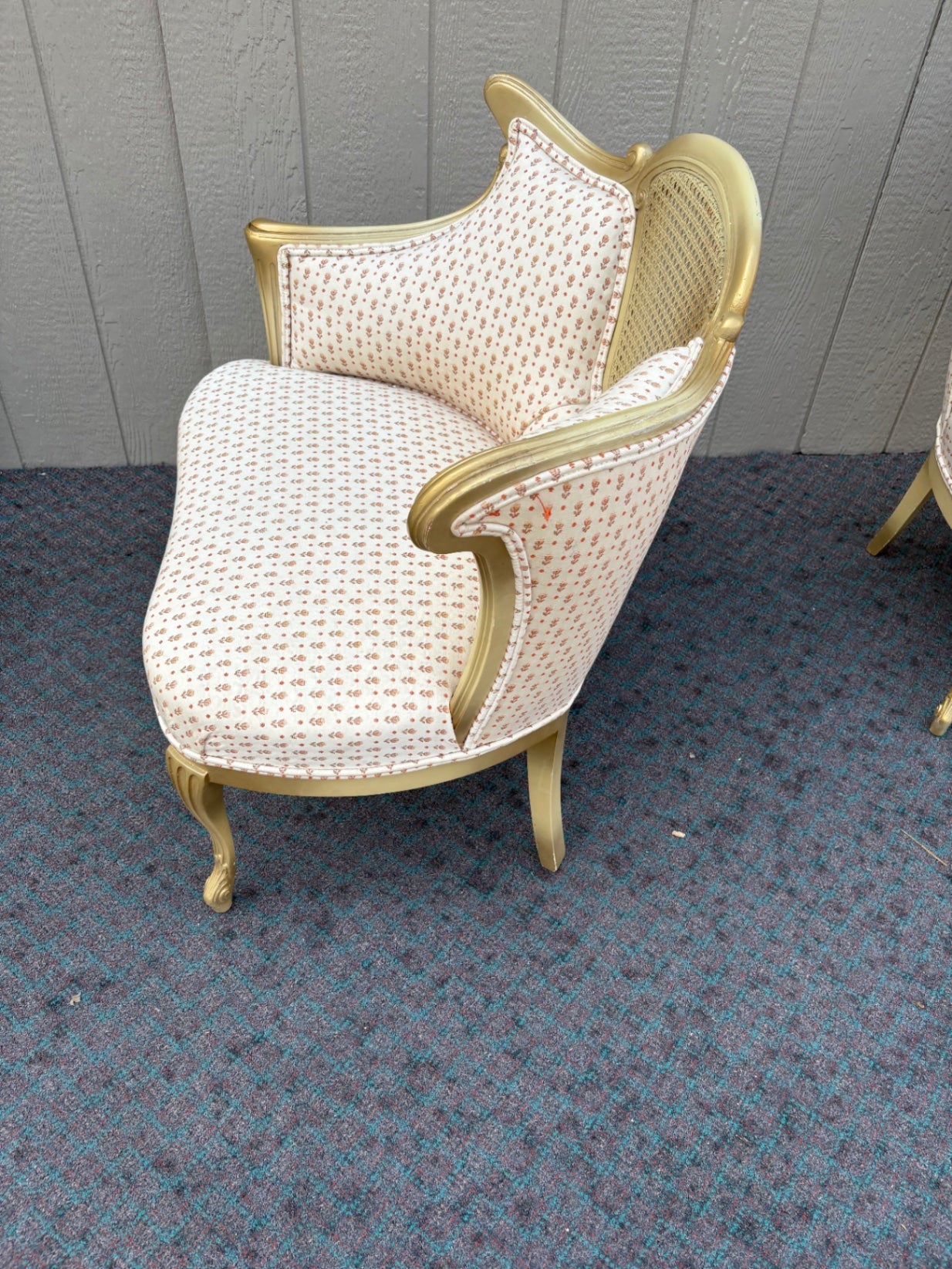 67983  Elegant Pair of Louis XV Style Cane Back Accent Chairs
