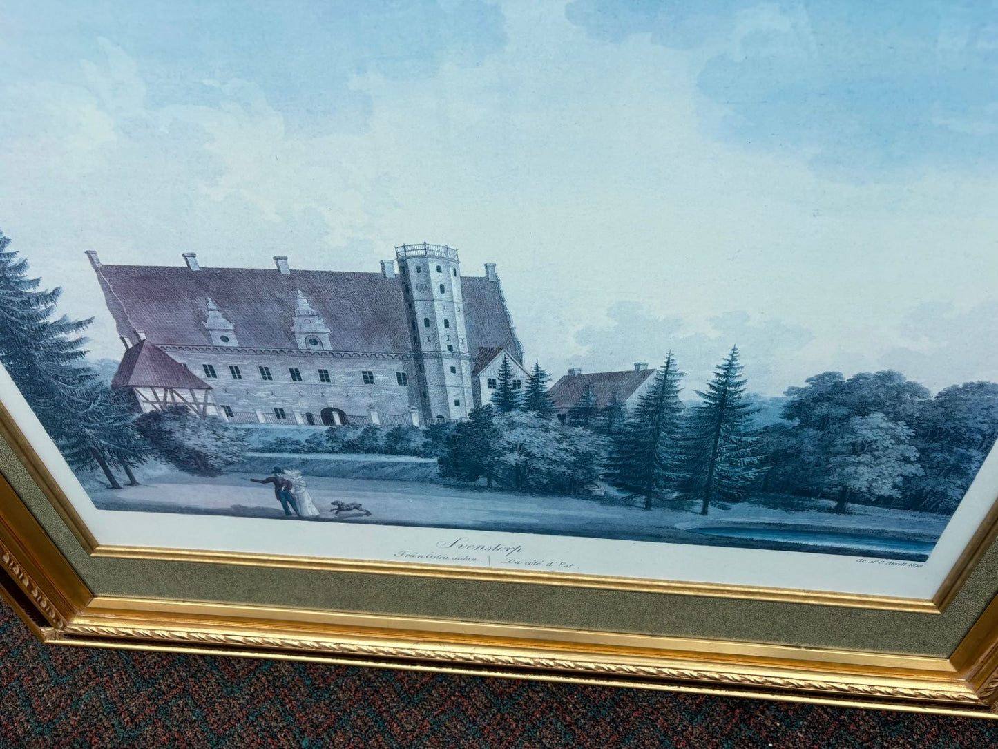 67511  Early 19th Century Framed Print of Svenstorp Castle, 1822