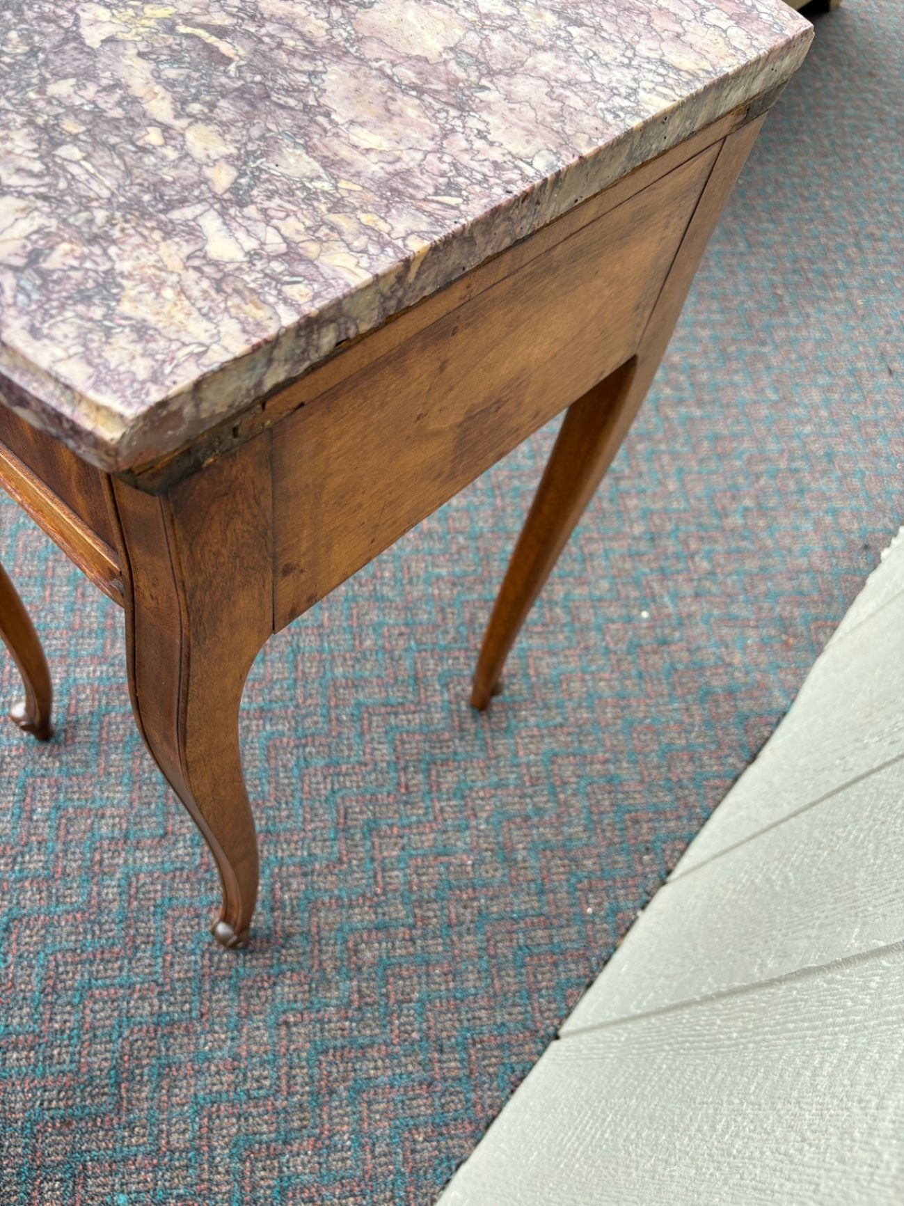 67433  Louis XV Style Marble Top Stand with Cabriole Legs
