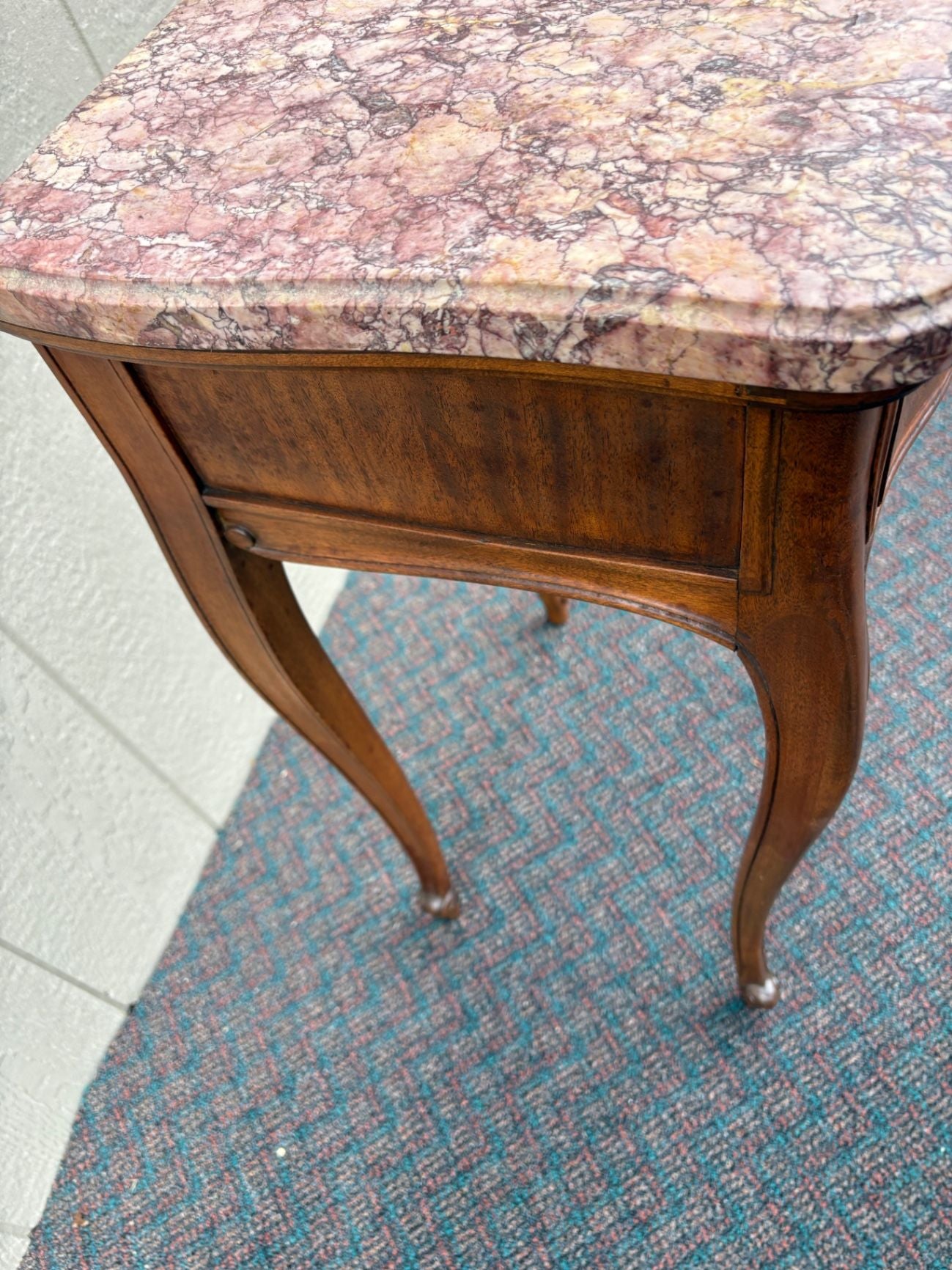 67433  Louis XV Style Marble Top Stand with Cabriole Legs