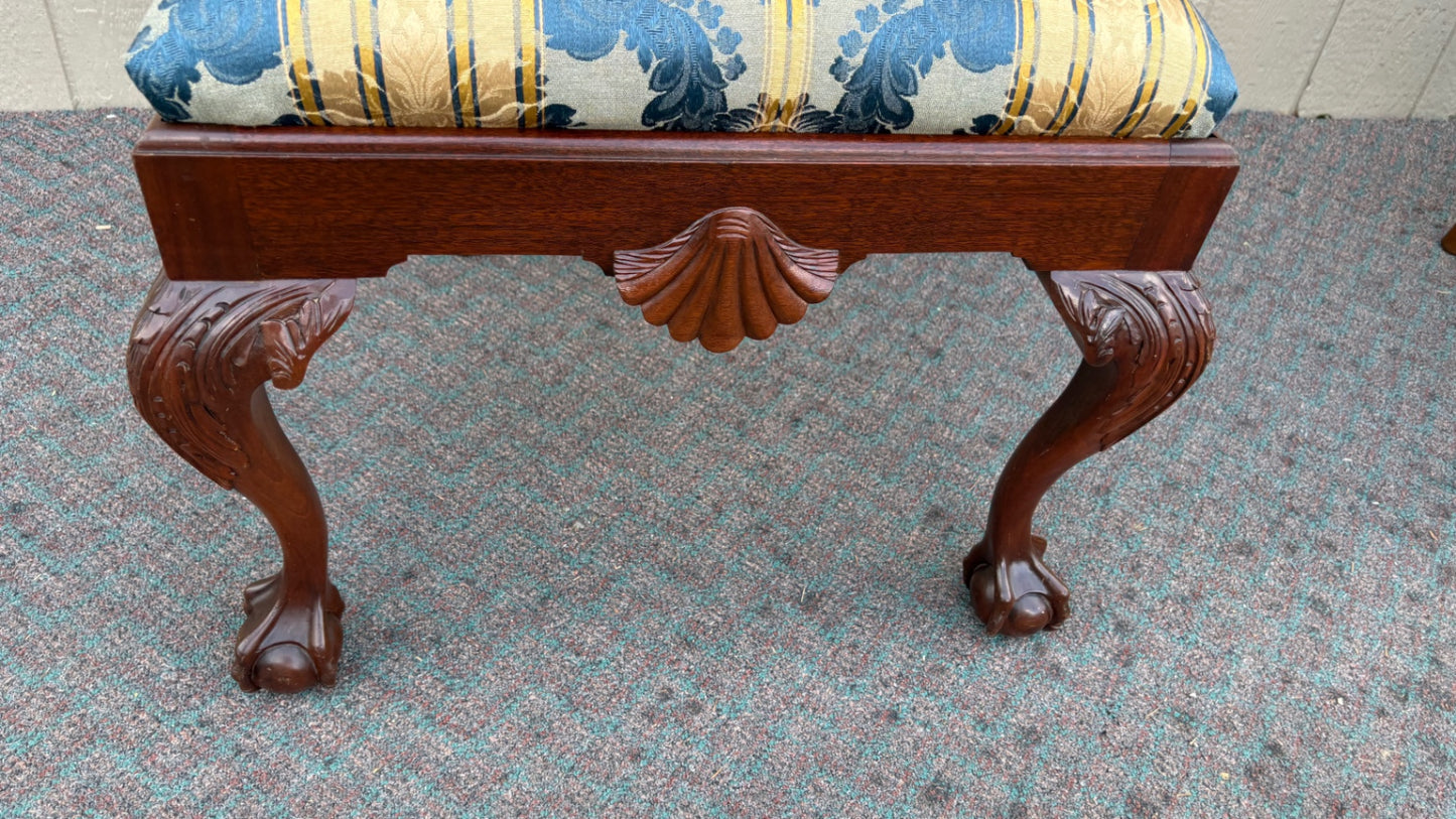 67883 Set of 6 Chippendale Style Mahogany Dining Chairs with Claw Feet