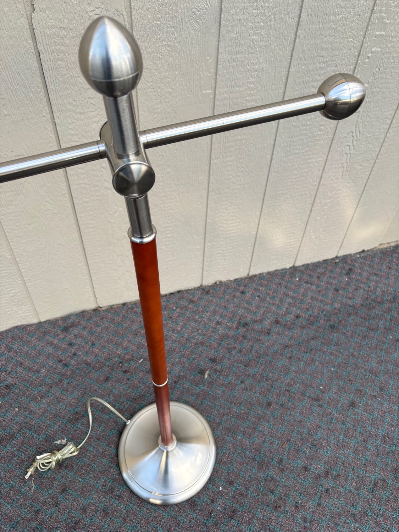 68048 Mid-Century Modern Adjustable Floor Lamp with Metal and Wood