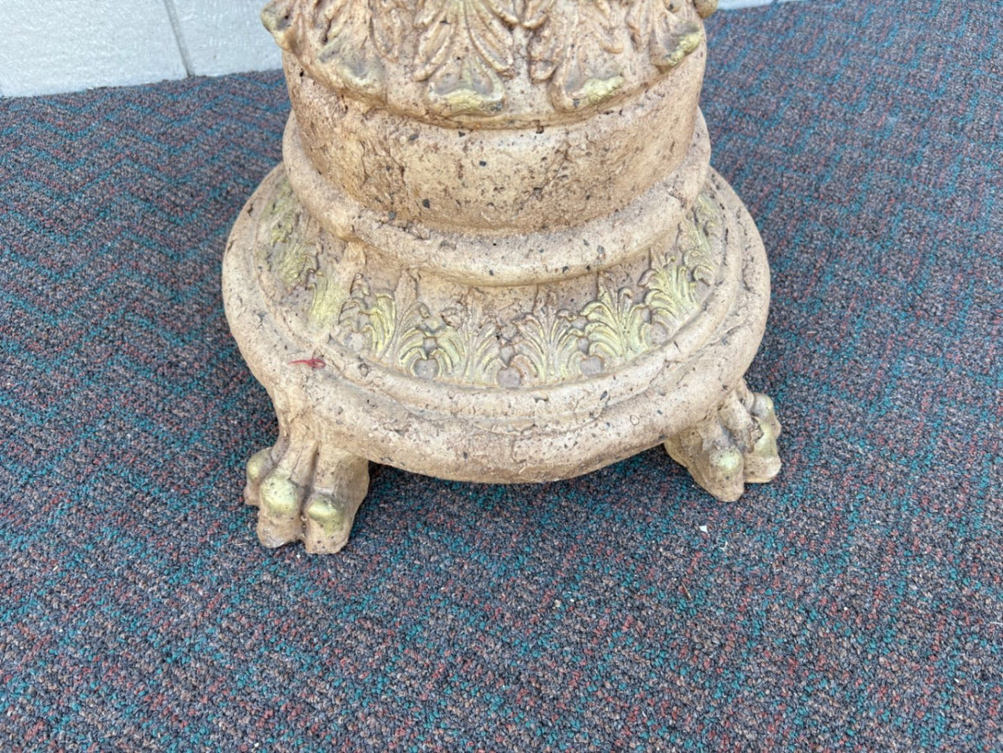 67421  Ornate Resin Pedestal with Claw Feet and Acanthus Details