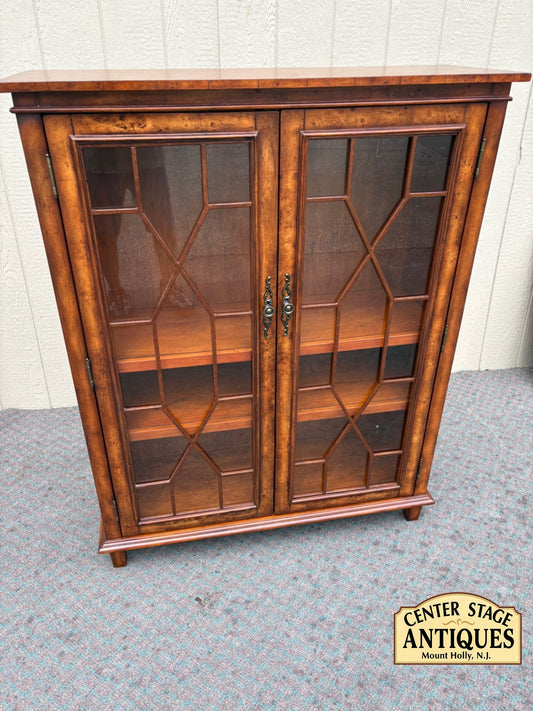 Vintage Two-Door Bookcase with Glass Paneled Doors