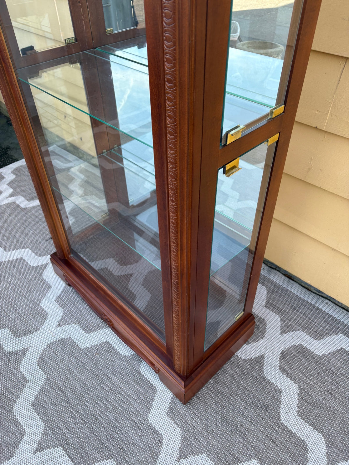 68206 Pulaski Traditional Cherry Side Loading Curio Cabinet with Glass Shelves