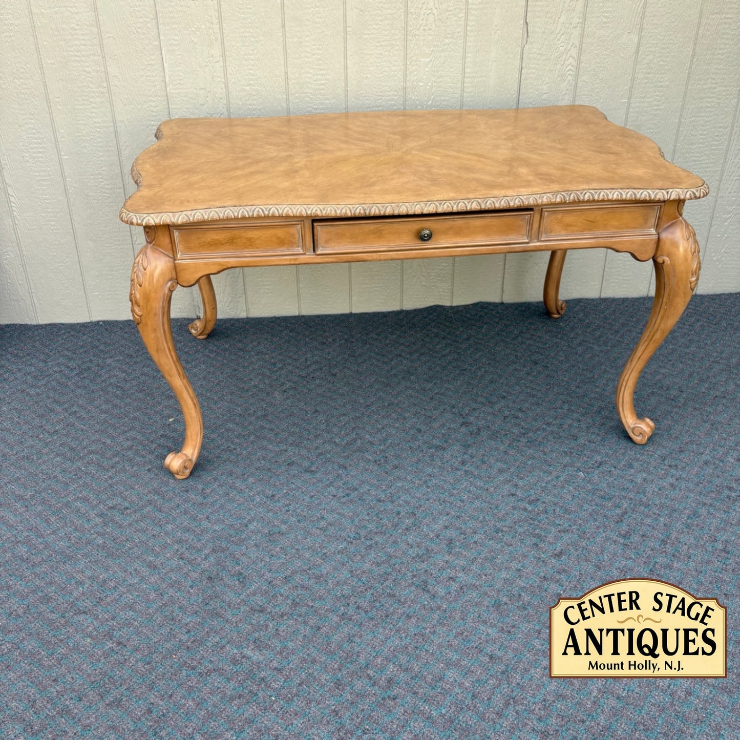 67857 Elegant French Provincial Writing Desk with Carved Details