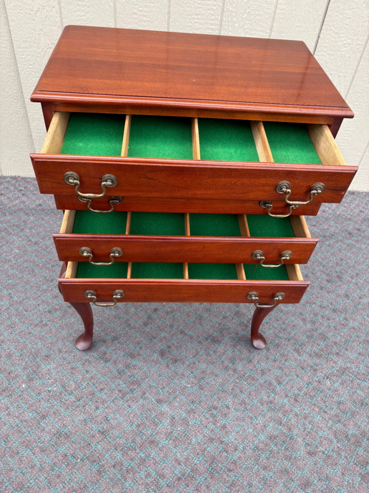68109 Mahogany Queen Anne Style Silverware Chest with Cabriole Legs