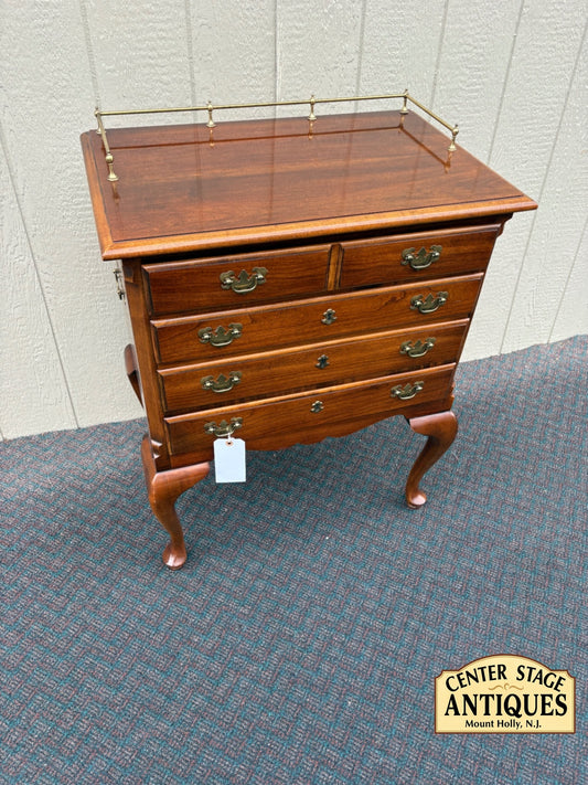 67821 Vintage Lane Queen Anne Style Cherry Wood Chest with Brass Gallery