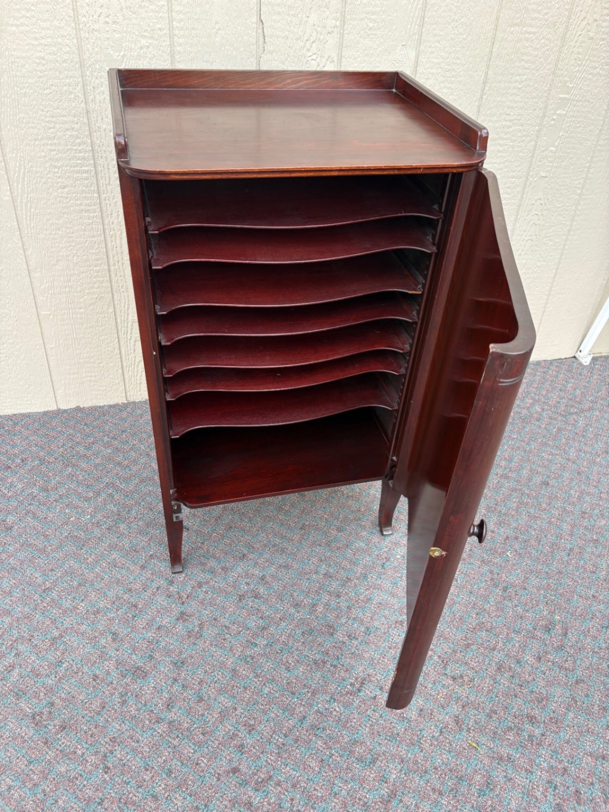 67871 Victorian Mahogany Sheet Music Cabinet with Shelves