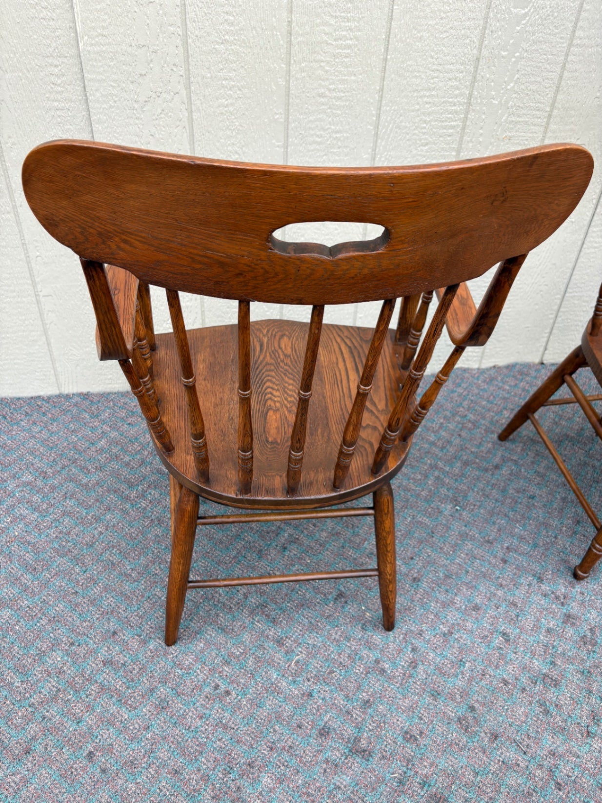 67669 Set of 4 Classic Oak Windsor Armchairs with Spindle Backs