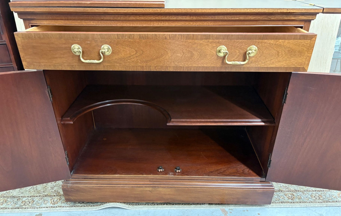 64128 Hickory chair Inlaid Bar Cart Server with Brass Hardware