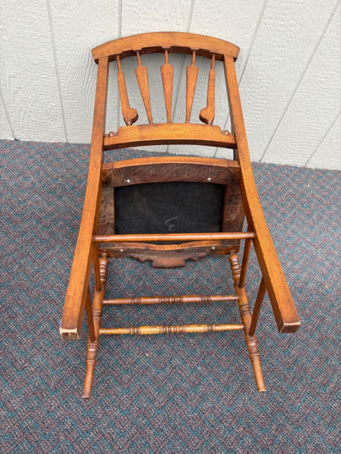 67628 Set of 4 Victorian Oak Dining Chairs with Carved Details