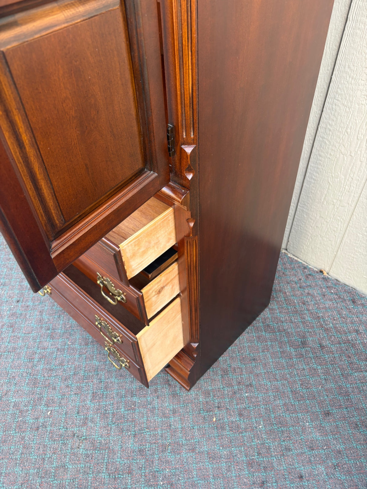 68215 Pair of Lexington Traditional Cherry Wood Bookcase Cabinets