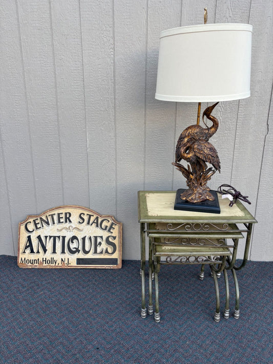 67650  Wildwood Lamps Art Nouveau Heron Table Lamp with Shade