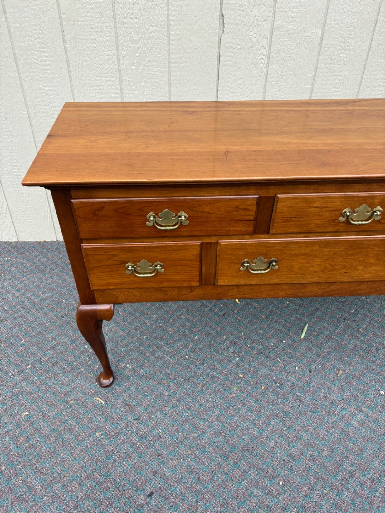 67759 Stickley Queen Anne Cherry Buffet with Brass Hardware