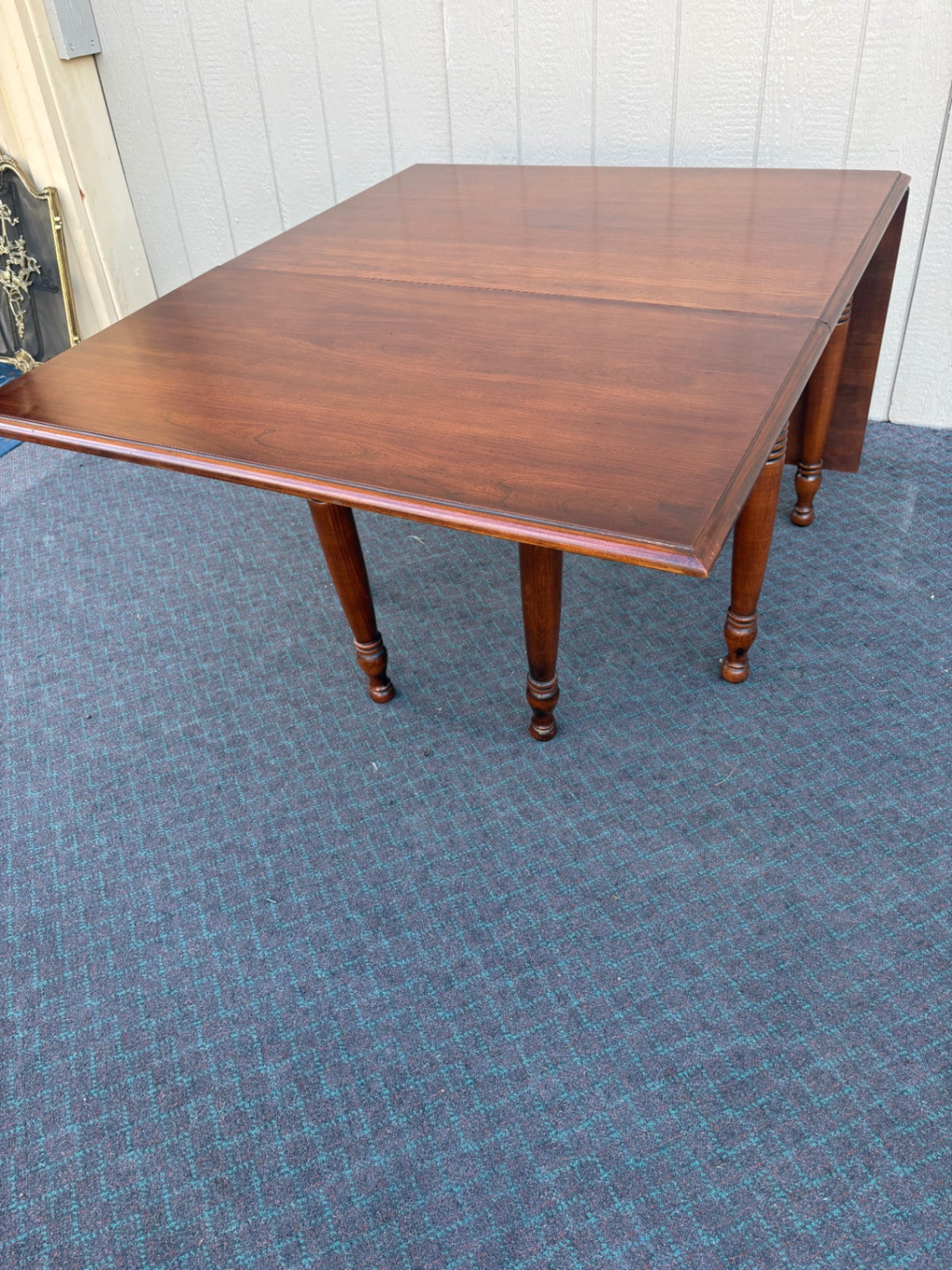 Cherry Drop Leaf Dining Table with Turned Legs, Vintage Style