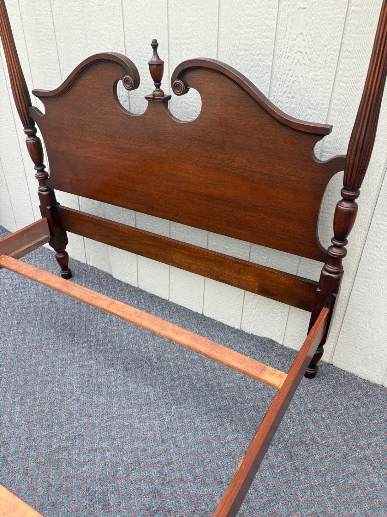 J.B. Van Sciver Full Size Mahogany Poster Bed Frame