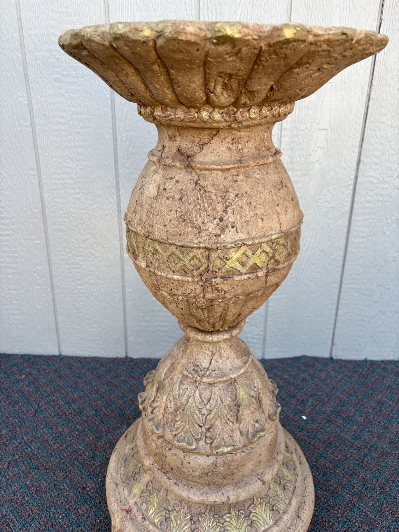67421  Ornate Resin Pedestal with Claw Feet and Acanthus Details