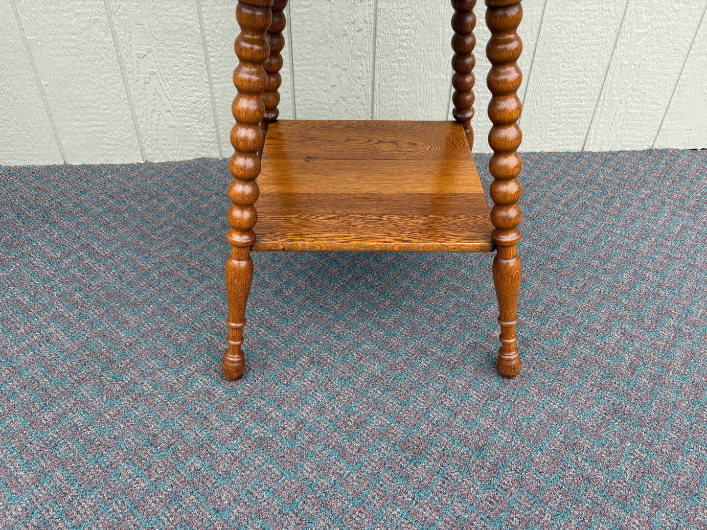 Antique Victorian Corner Etagere Shelf with Faux Bamboo Finish