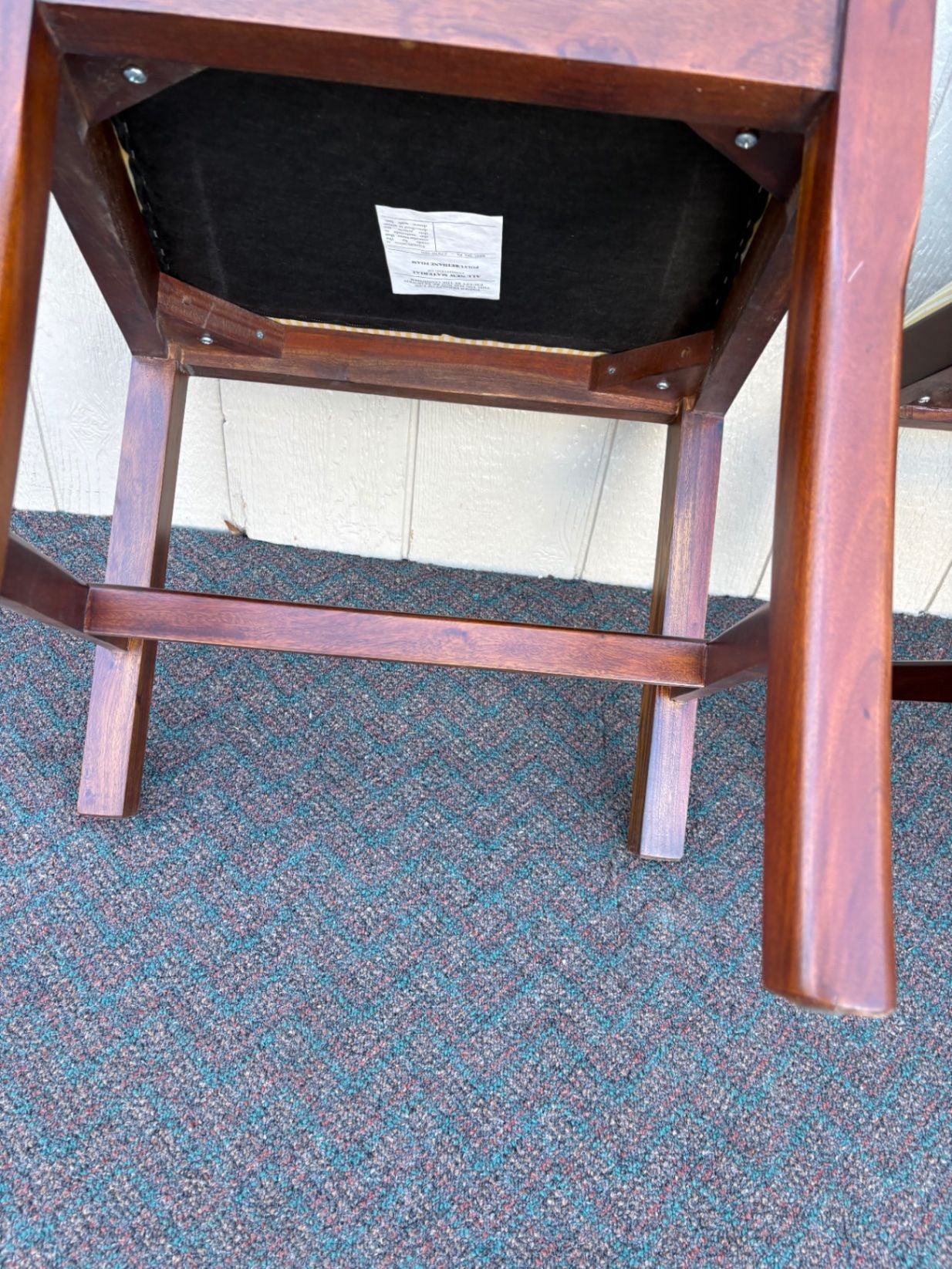 67641 Pair of Chippendale Style Mahogany Side Chairs with Upholstered Seats