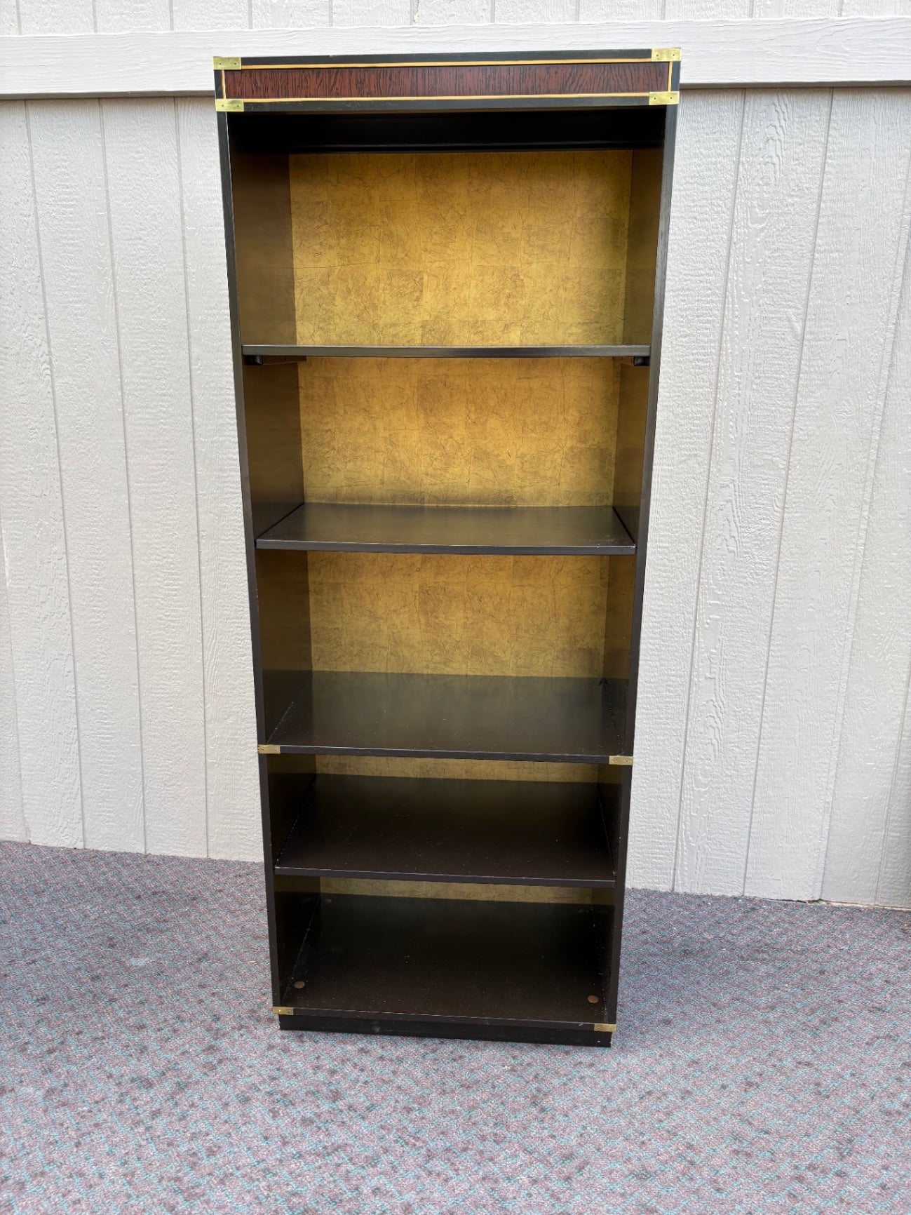67951 Pair of Drexel Heritage Asian-Inspired Bookcases with Gold Accents