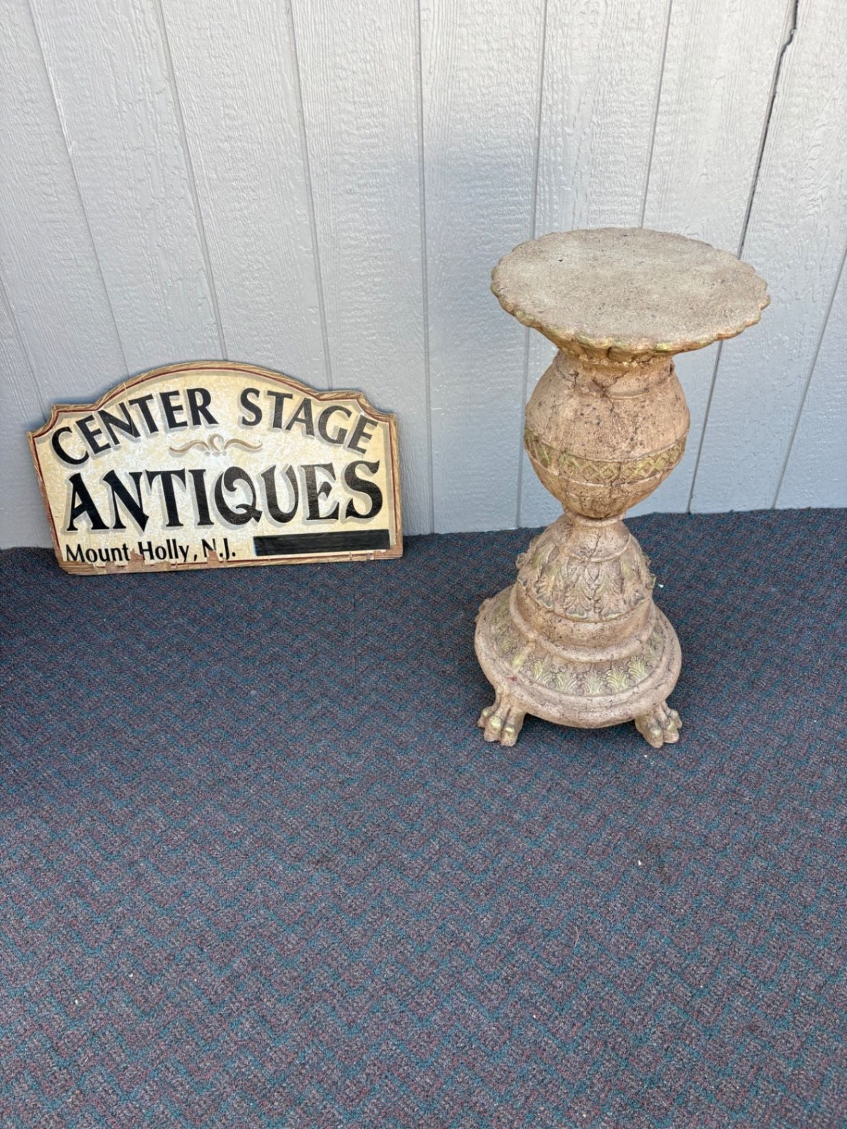 67421  Ornate Resin Pedestal with Claw Feet and Acanthus Details