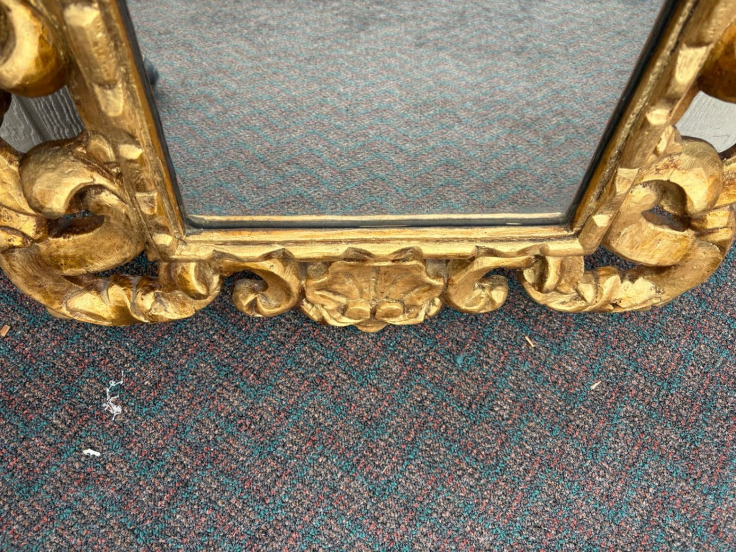 67462  Baroque Style Ornate Gold Gilt Wall Mirror with Floral Motif