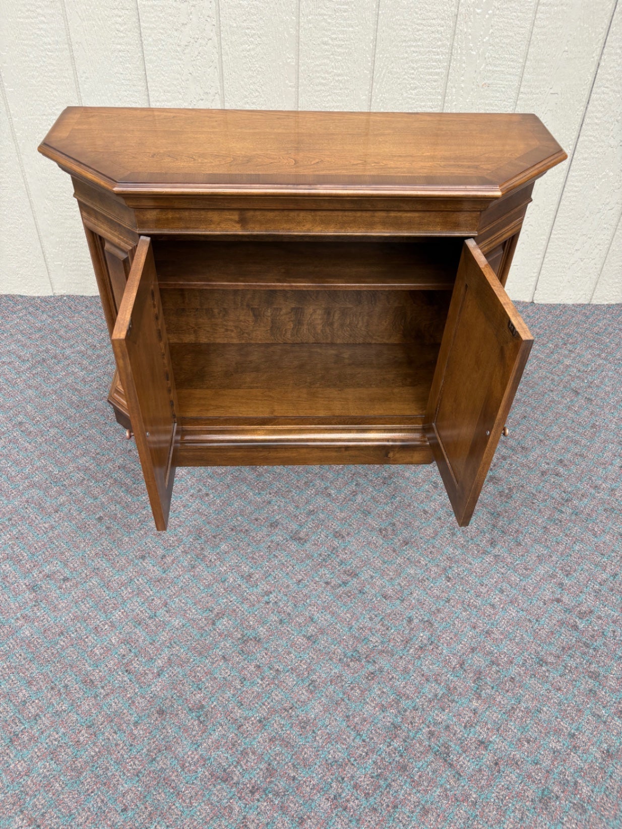 67869 Elegant Cherry Wood Console Cabinet with Paneled Doors