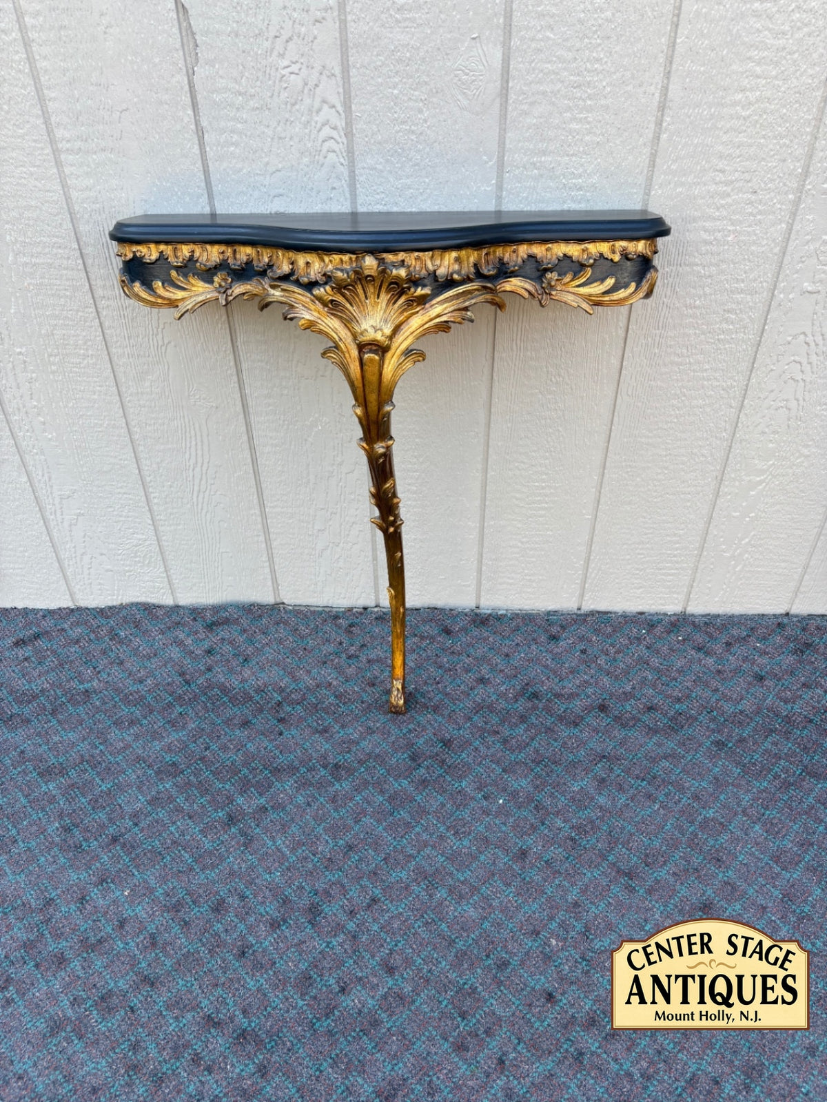 68142 Ornate Baroque Style Wall Console Shelf with Gilt Details