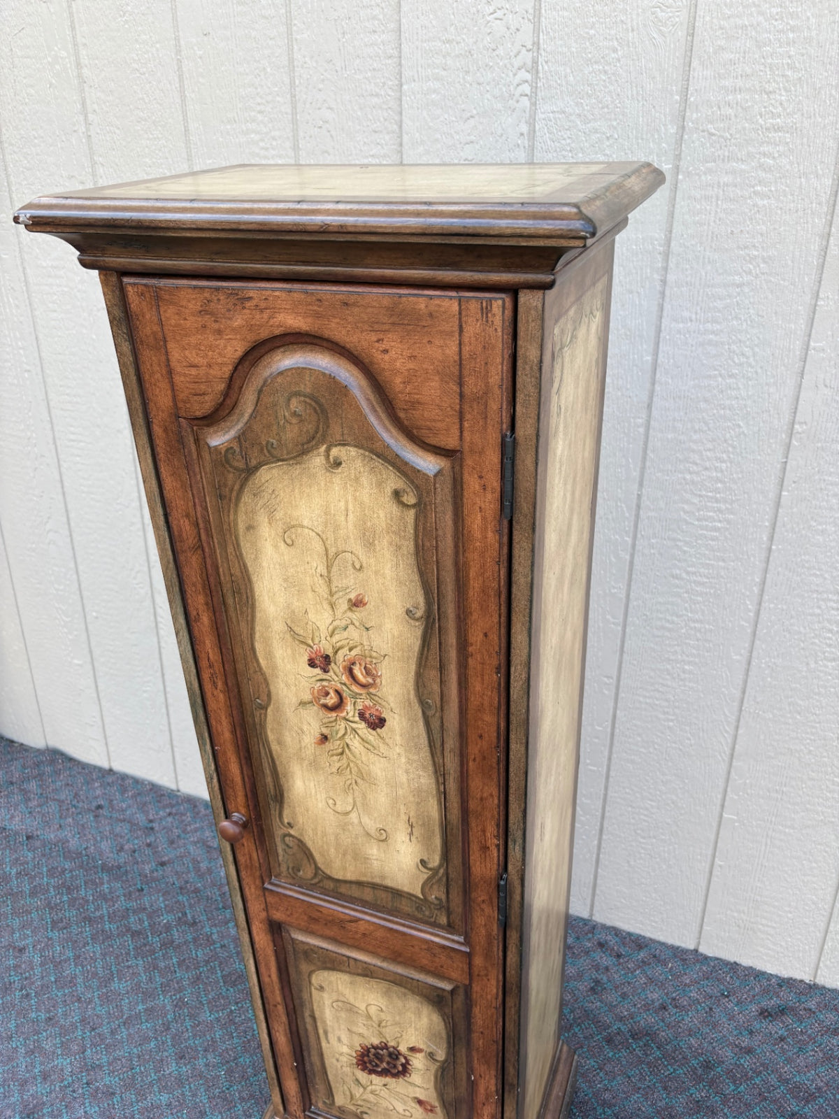 68130  Hooker Seven Seas Hand-Painted CD Cabinet with Floral Motif
