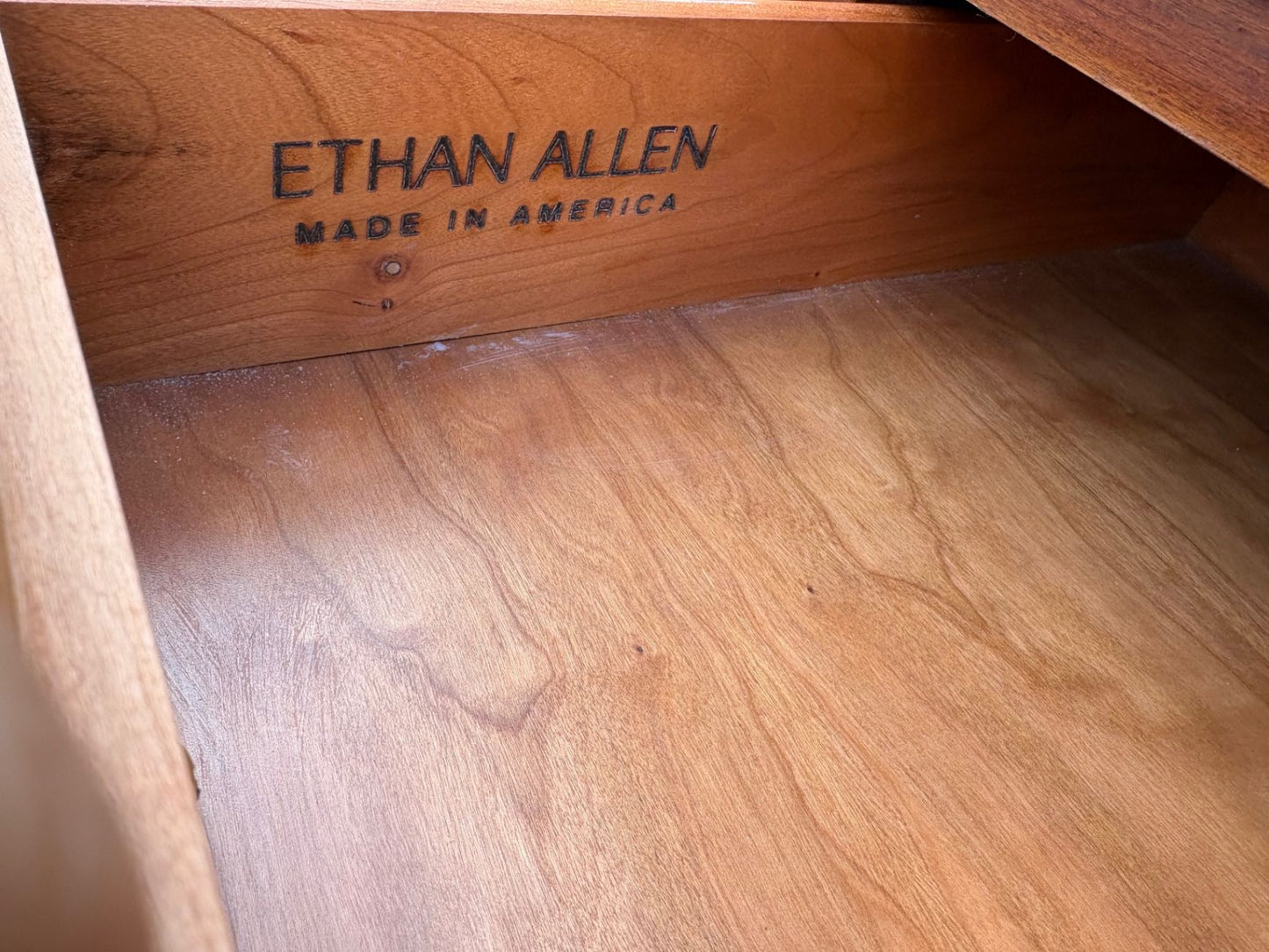 67581 Ethan Allen Cherry High Chest Dresser with Elegant Hardware