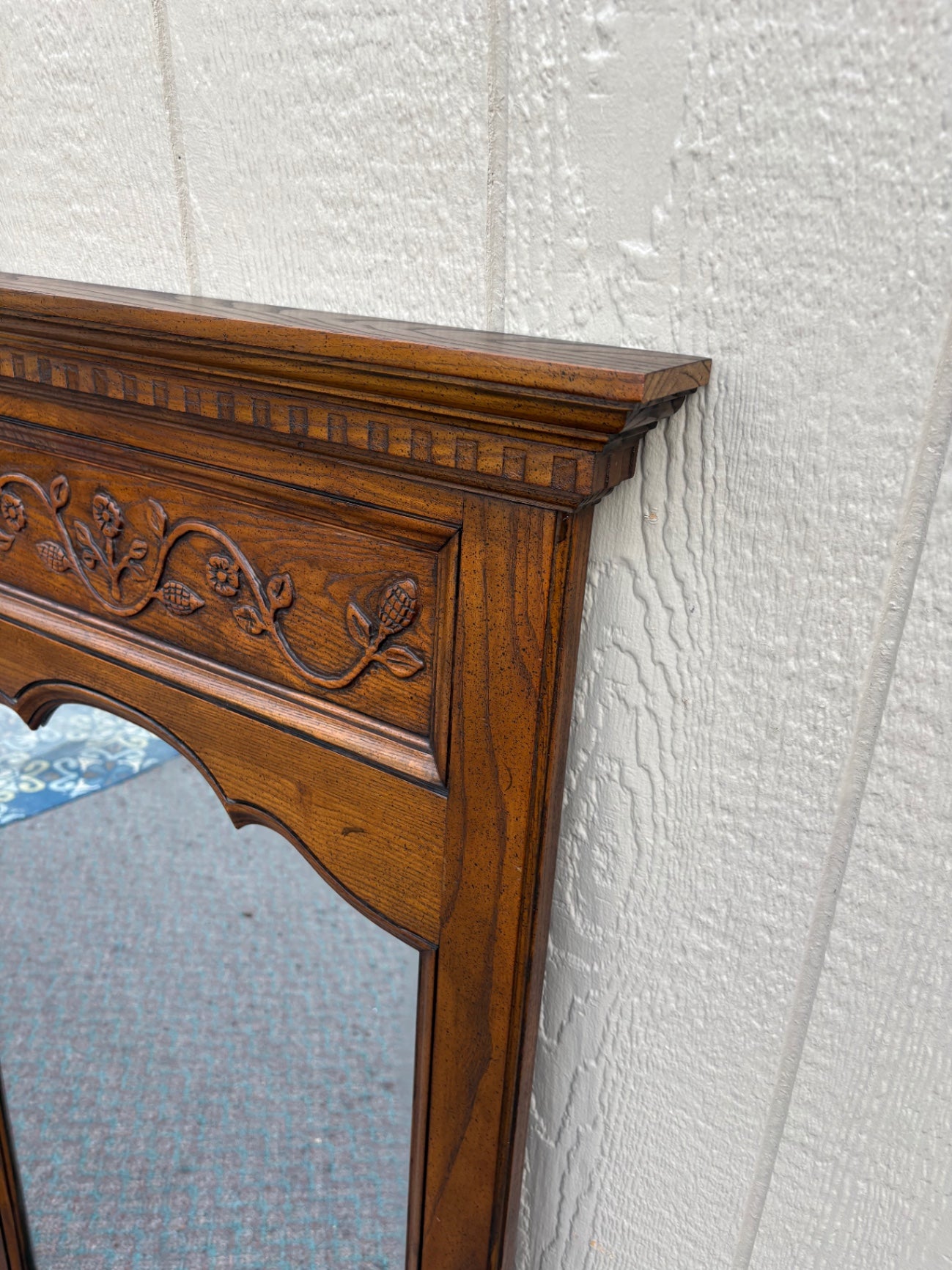 67922 Elegant Baker Furniture  Floral Wall Mirror with Carved Detailing