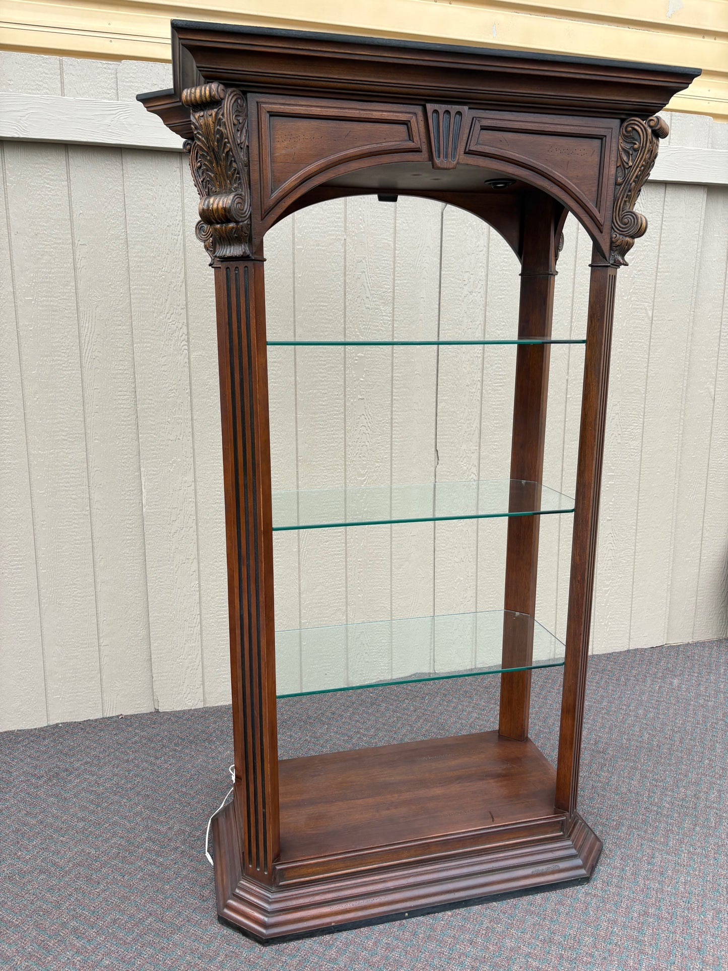 67659 Elegant Neoclassical Display Curio Cabinet with Glass Shelves