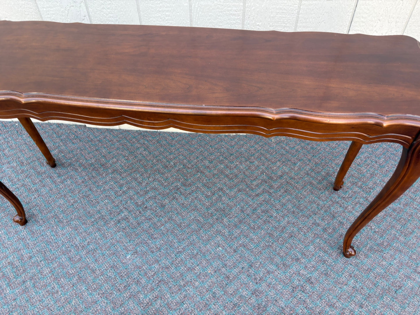 67849 Elegant French Provincial Sofa Table with Cabriole Legs