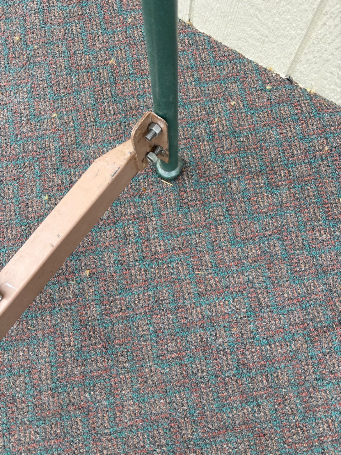 67398  Vintage Brass and Green Metal Full Size Bed Frame