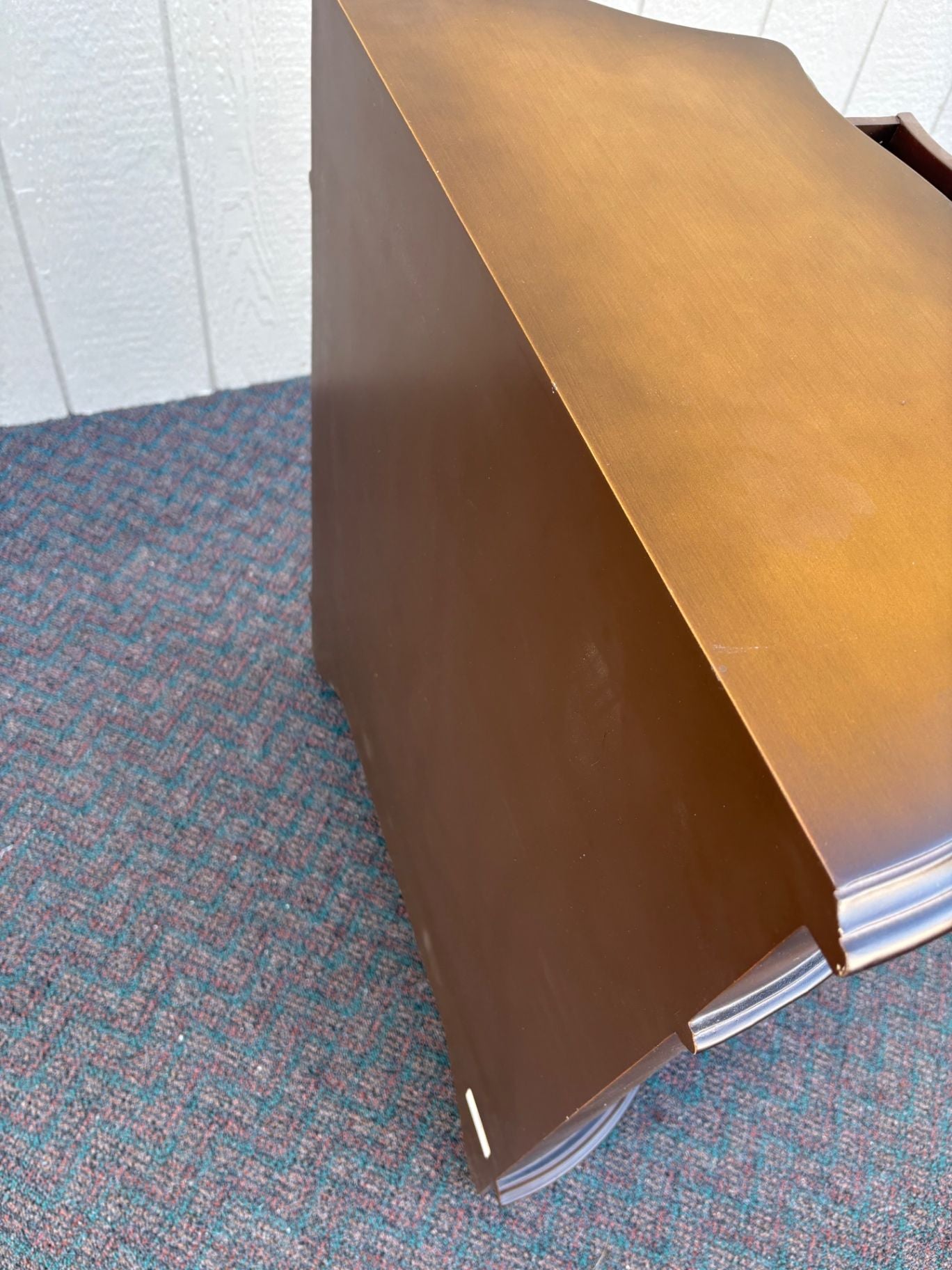 67429  Mid-Century Hand-Painted Floral Stenciled Cabinet