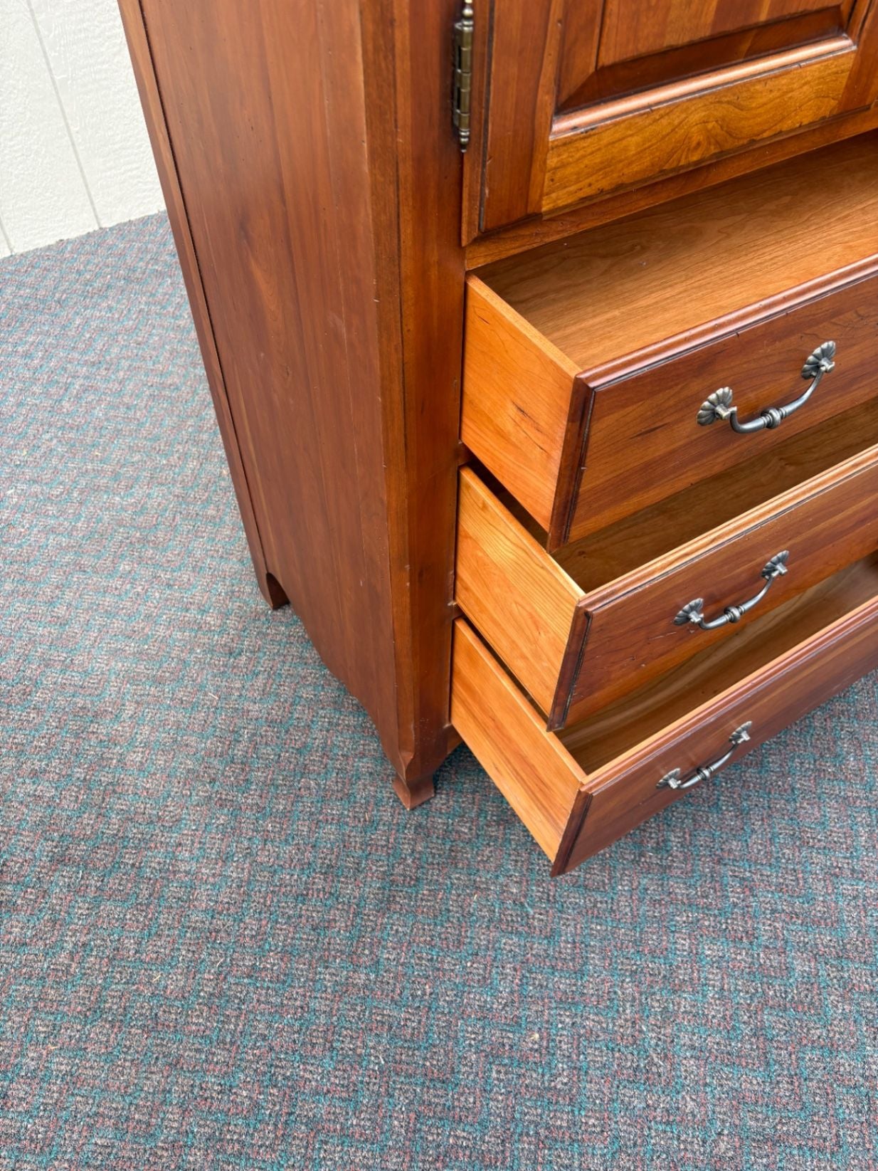67581 Ethan Allen Cherry High Chest Dresser with Elegant Hardware