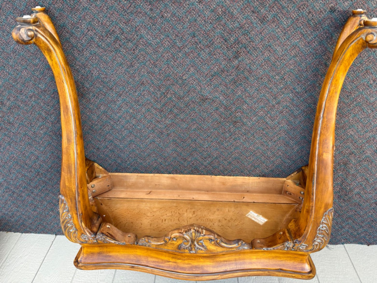 67377 French Provincial Console Table with Ornate Mirror
