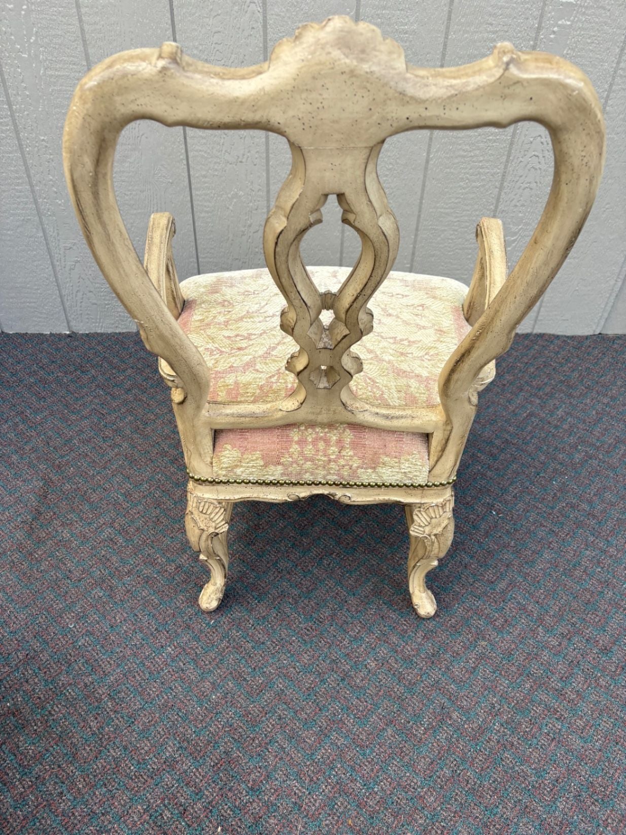 67586 Set of 6 Vintage French Provincial Dining Chairs in Cream Finish