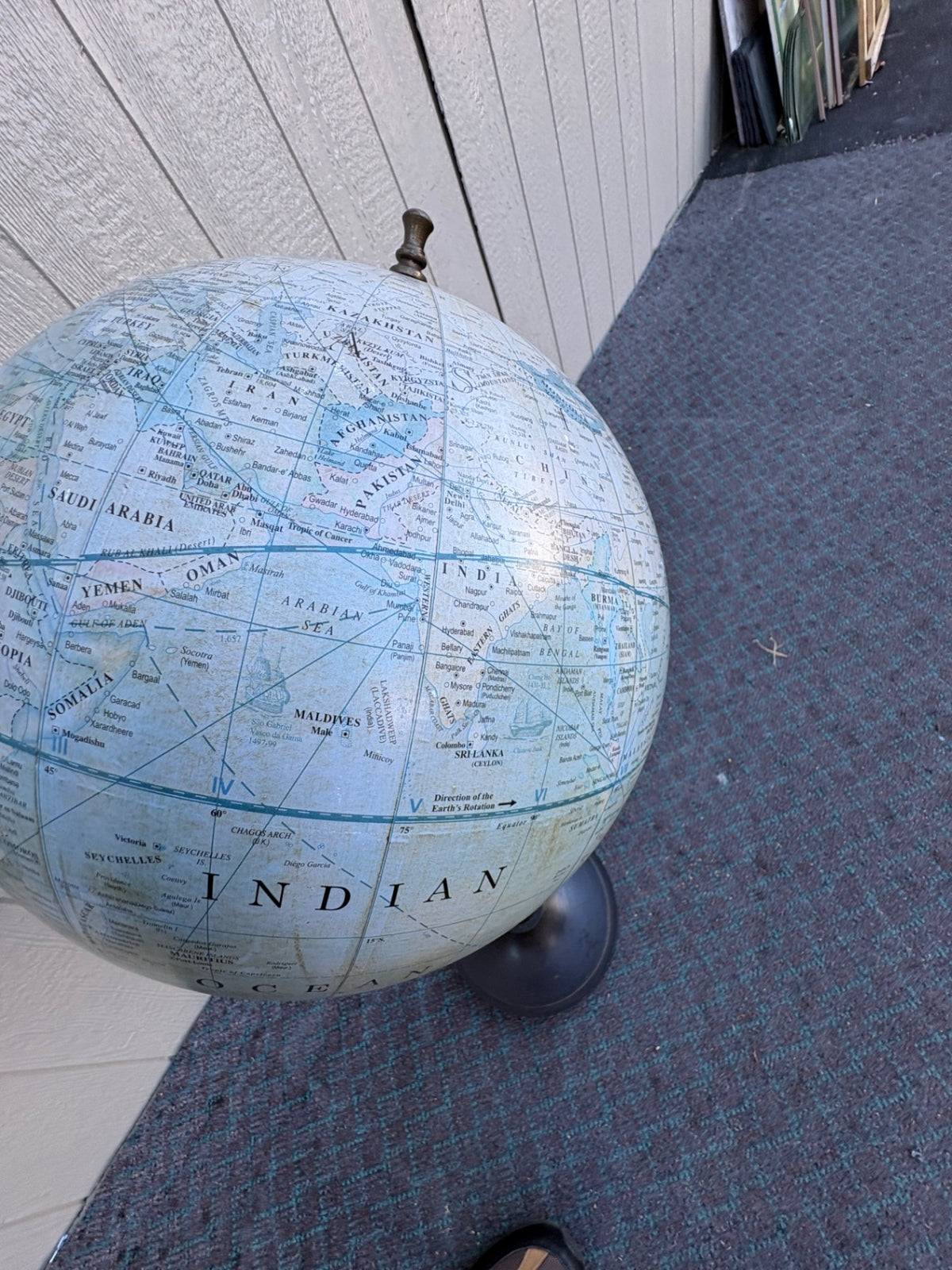 Antique Maritime Survey Floor Standing Globe with Black Metal Stand 1808