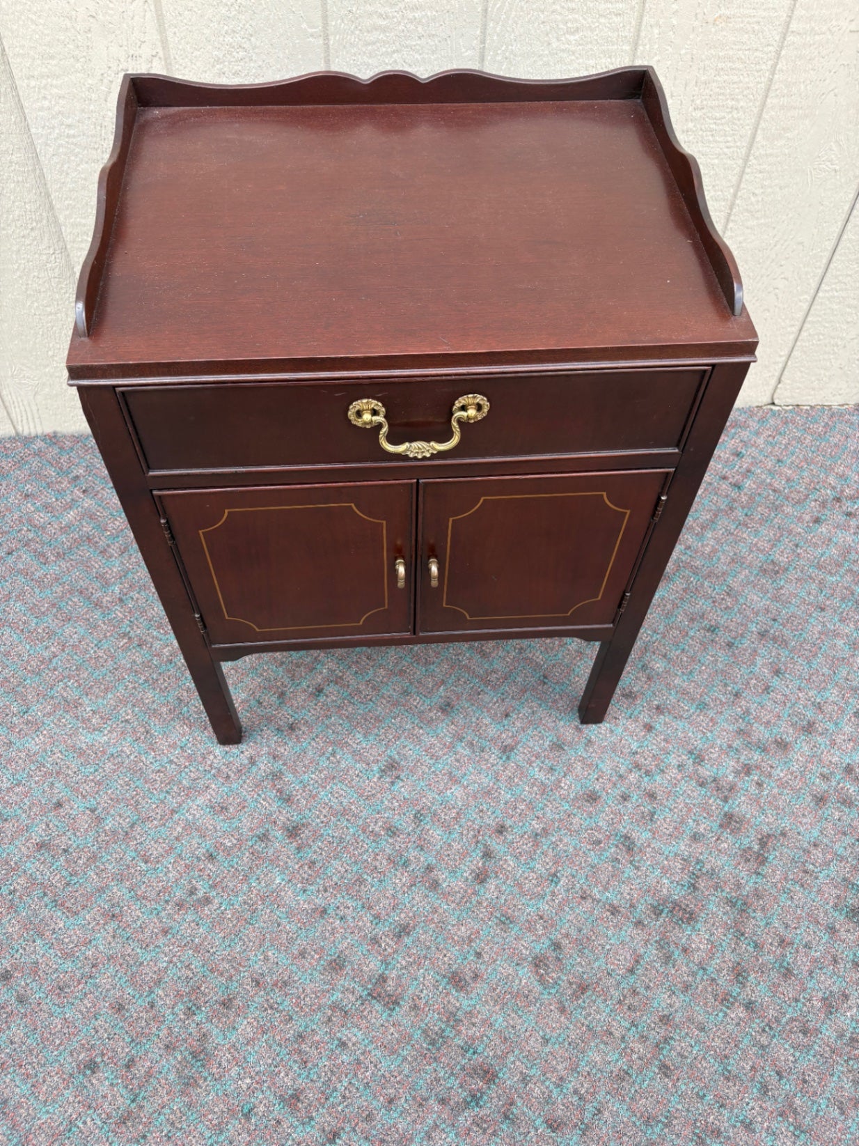 67930 Drexel Traditional Mahogany Nightstand with Brass Hardware