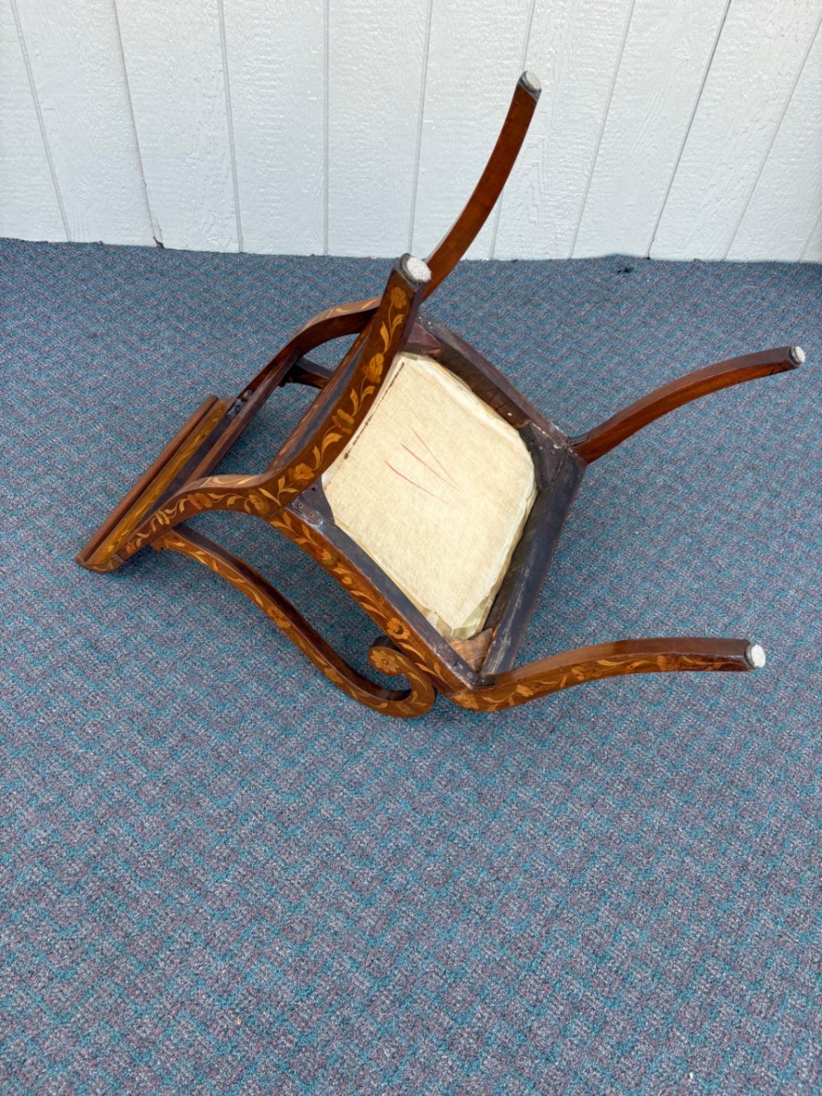 67609 Inlaid Empire Style Armchair with Floral Marquetry