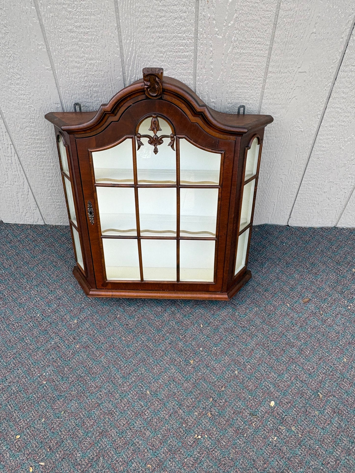 67662 Victorian Wall Hanging Curio Cabinet with Glass Door