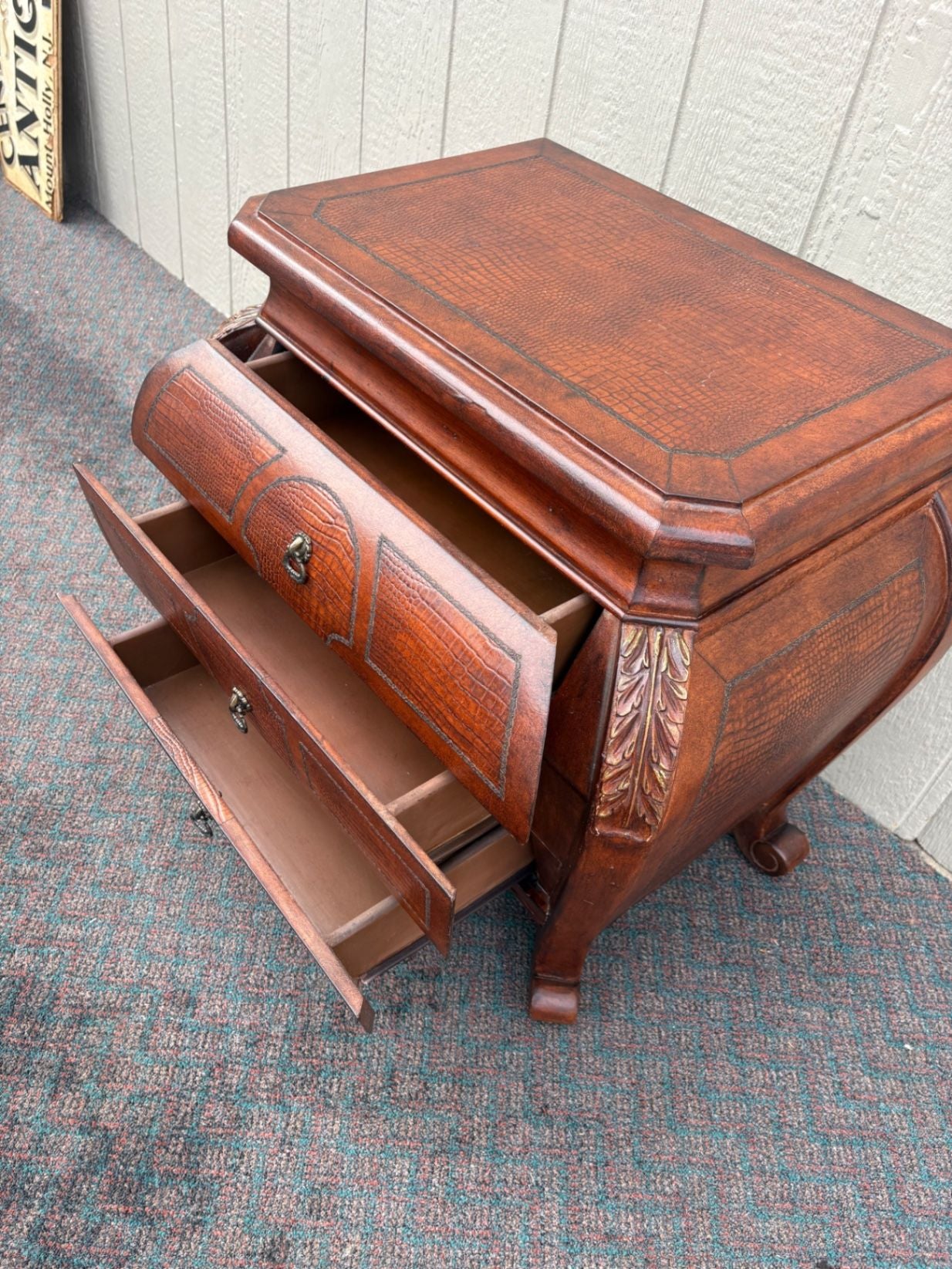 67467 Magnussen Presidential Bombe Chest with Crocodile Embossing